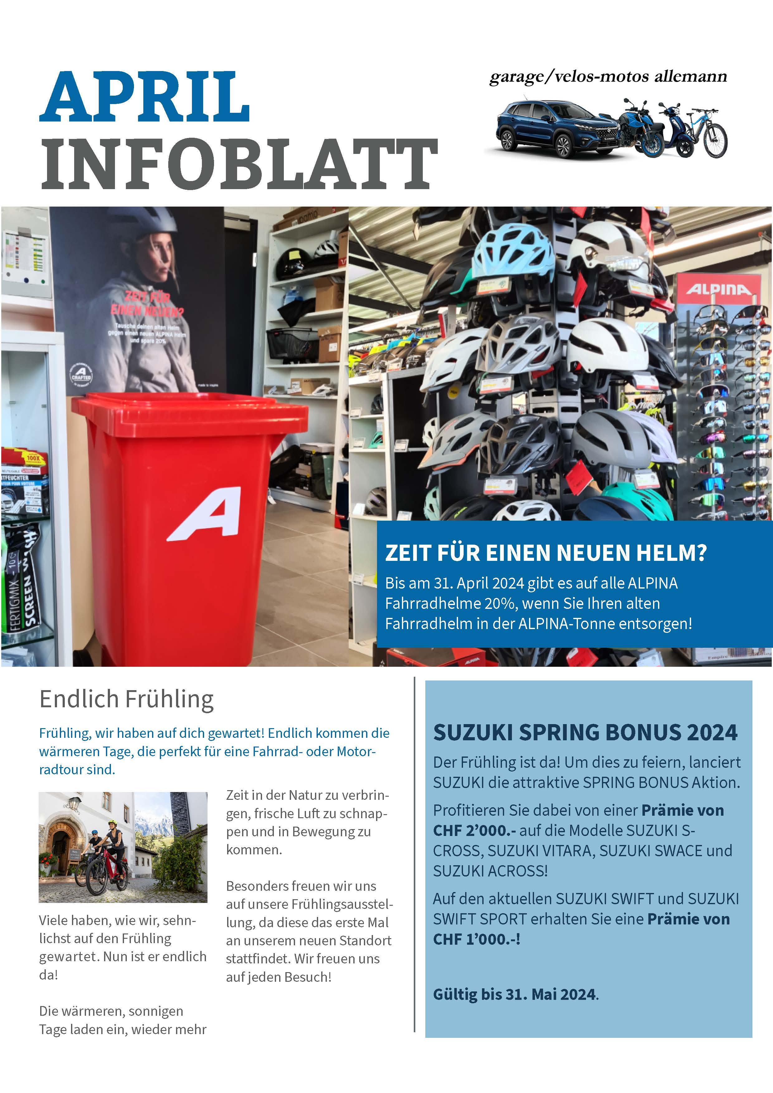 Infoblatt Garage Allemann AG, April 2024